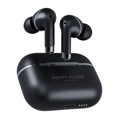 Happy Plugs Air 1 Active Noise Cancelling Headphones in Black  - 105-1640