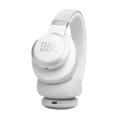 JBL Live 770NC Wireless True Adaptive Noise Cancelling Over-Ear Headphones in White - JBLLIVE770NCWHTAM