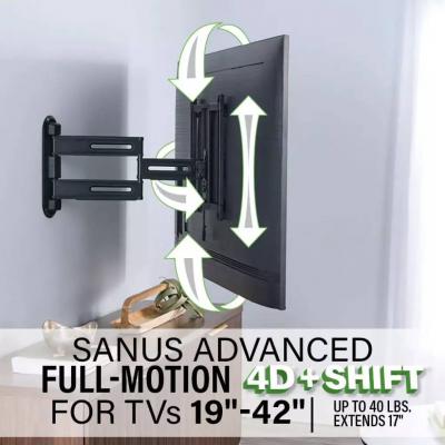 Sanus Advanced Full-Motion 4D + Shift Wall Mount for TVs 19"- 43" -  VSF817-B3