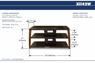 42" Techcraft Solid Wood Walnut Finish Flat Panel TV Stand XII42W