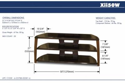 50" Techcraft Solid Wood Walnut Finish Flat Panel TV Stand XII50W