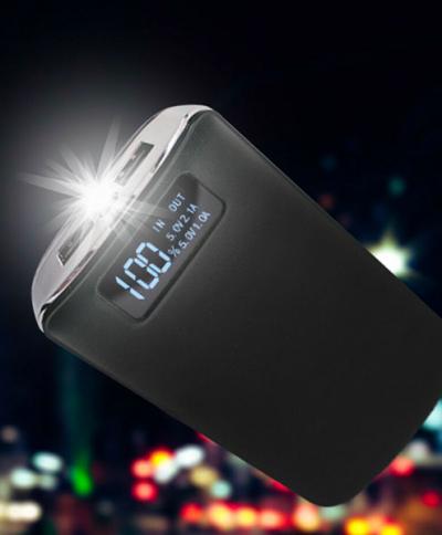 Lil Wiz QuickPortable Charger With LED Display And 4.8A 2 USB Ports High-Speed Battery Pack With Flashlight - WizCharger