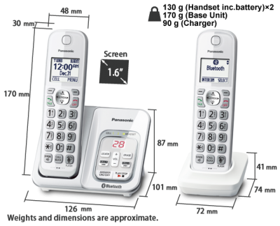 Panasonic Cordless Phone With Link to Cell And Remote Voice Assist Function - KXTGD592W